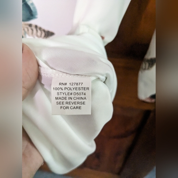 OVI* Boho pull on polyester chiffon lined 3/4 sleeve round neck mid length dress - Picture 13 of 13